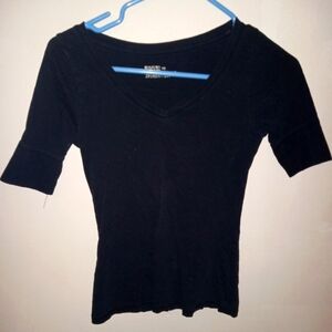 Black mid sleeve blouse